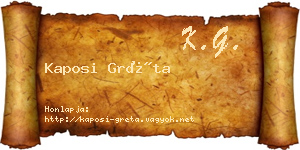 Kaposi Gréta névjegykártya